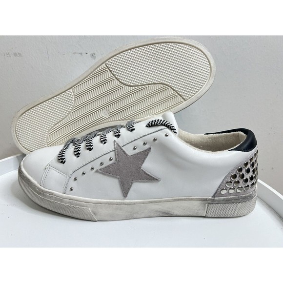 Steven by Steve Madden Rubie-S Leather Low top Size 11 White Lace-up Sneakers - Picture 3 of 8